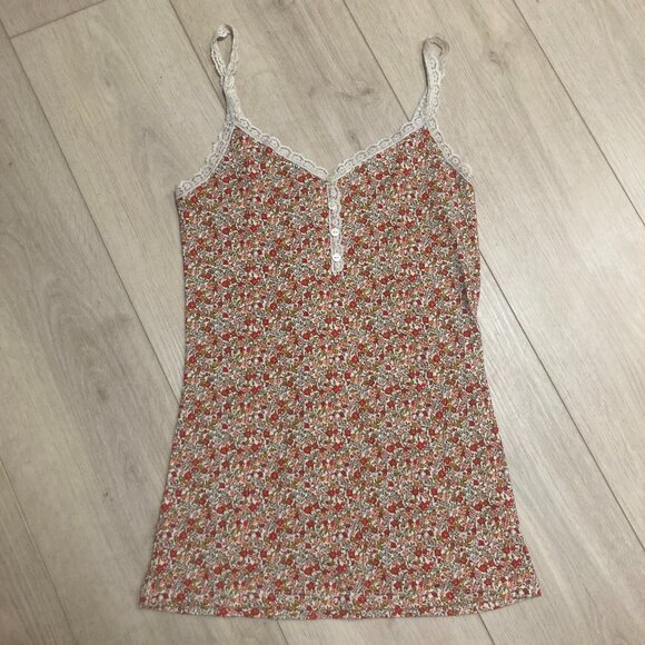 Old Navy Tops - Old Navy Y2K Ditsy Floral Lace Tank Top 90s Dainty Fairy Cami Belle Swan Medium